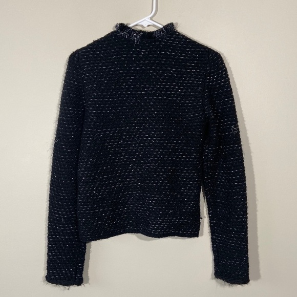 Ann Taylor Wool Knit Metallic Detail Zip Up Jacket - Picture 2 of 7